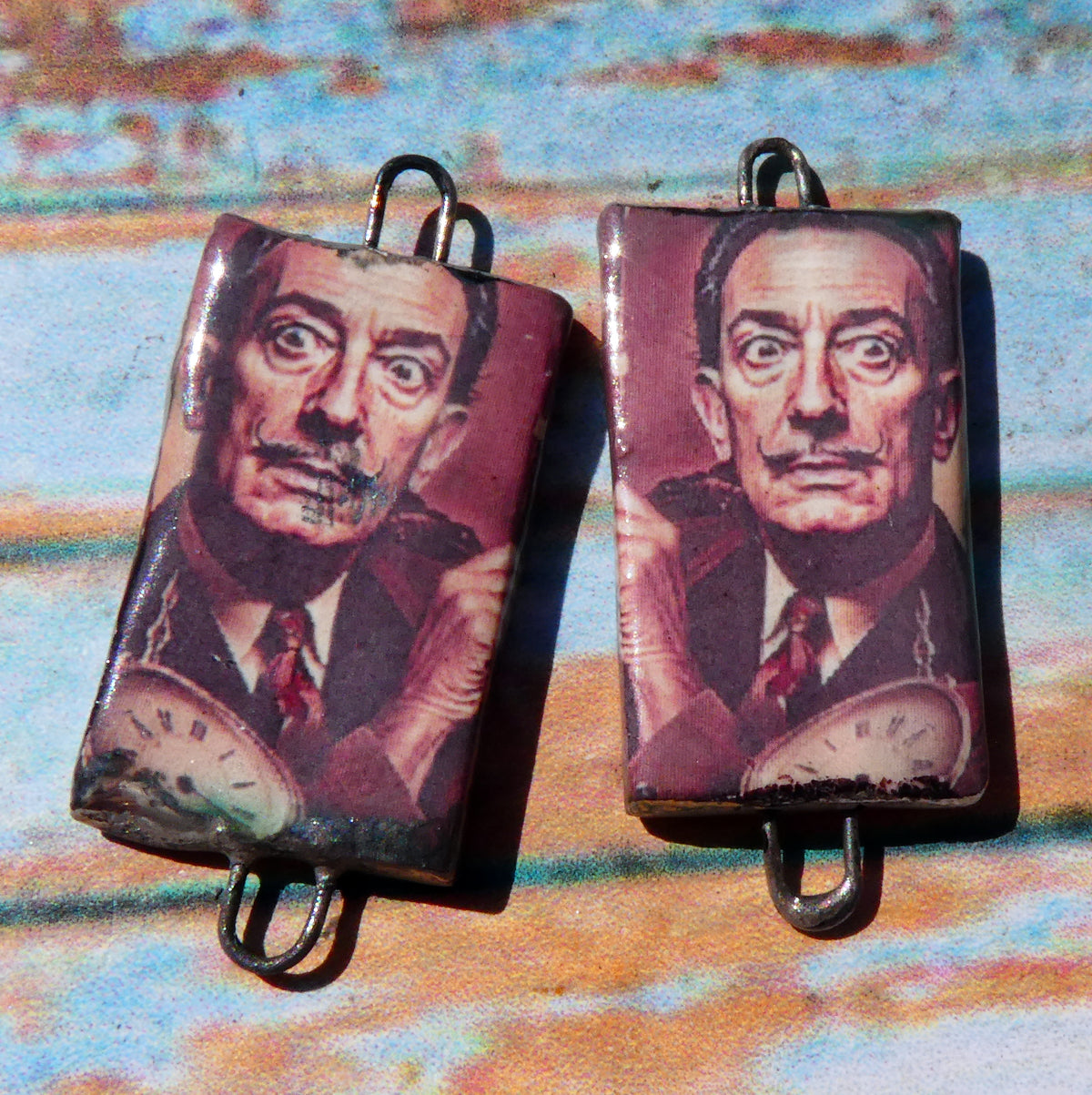 Ceramic Dali Inspired Earring Connectors - #5
