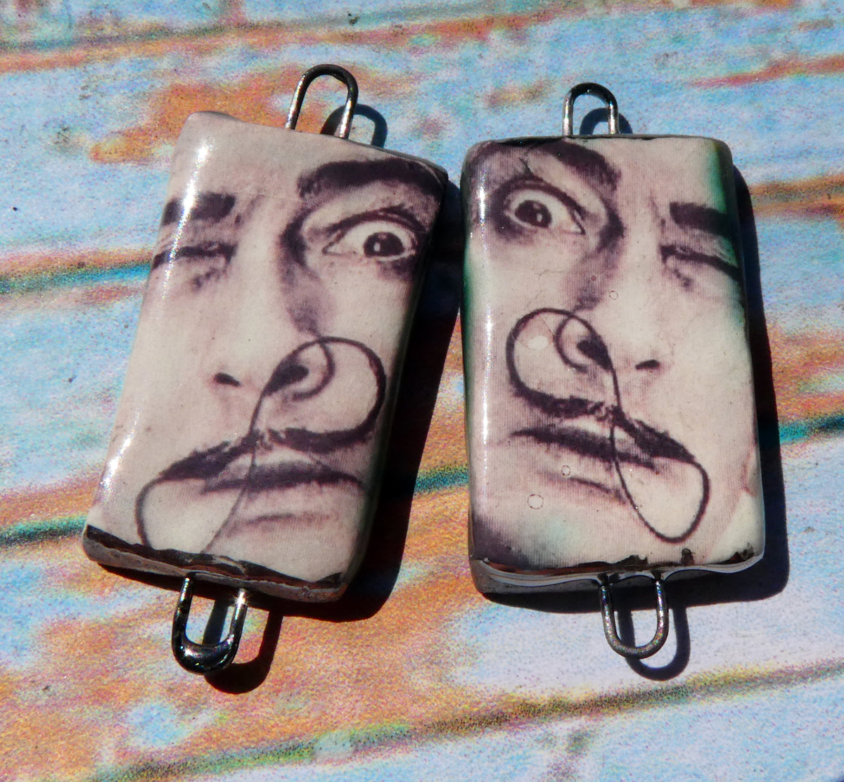 Ceramic Dali Inspired Earring Connectors - #18