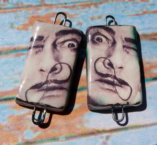 Ceramic Dali Inspired Earring Connectors - #18