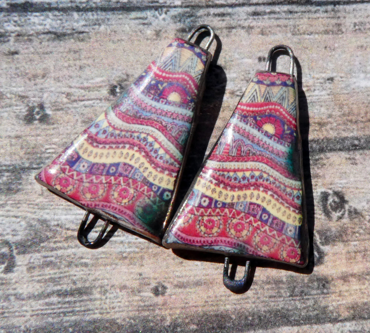 Ceramic  Paisley Pattern Decal Connectors #1