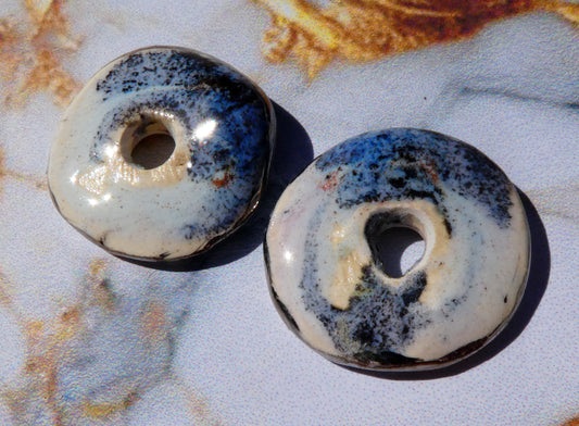 Ceramic Lustre Rimmed Discs - Mistral
