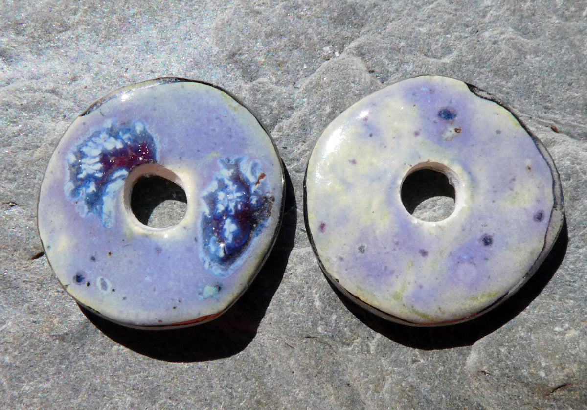 Ceramic Lustre Rimmed Discs - Glacier Fire