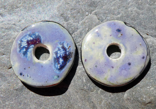 Ceramic Lustre Rimmed Discs - Glacier Fire