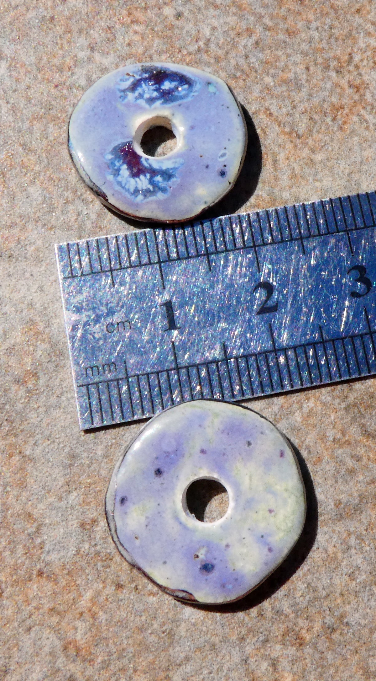 Ceramic Lustre Rimmed Discs - Glacier Fire