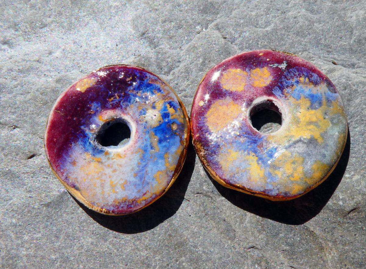 Ceramic Lustre Rimmed Discs - Sailors Delight