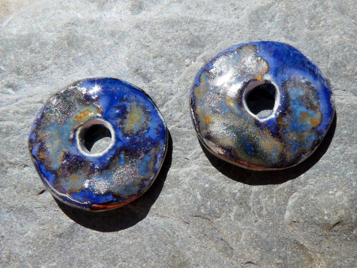 Ceramic Lustre Rimmed Discs - Outer Galaxy