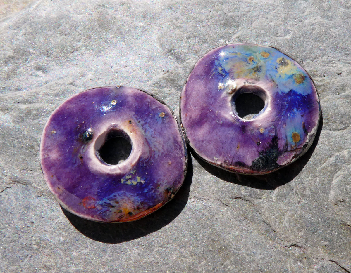 Ceramic Lustre Rimmed Discs - Cosmic Grape