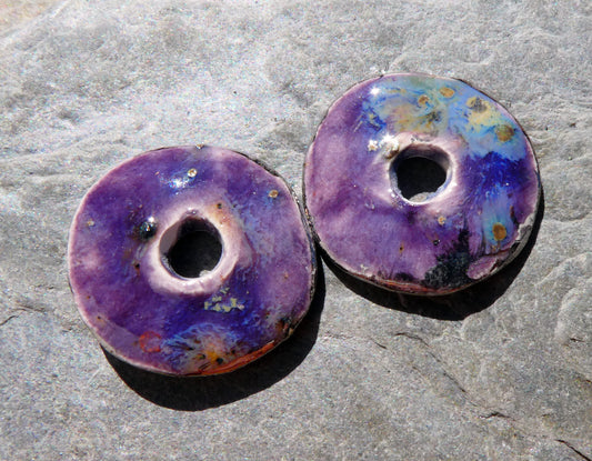 Ceramic Lustre Rimmed Discs - Cosmic Grape