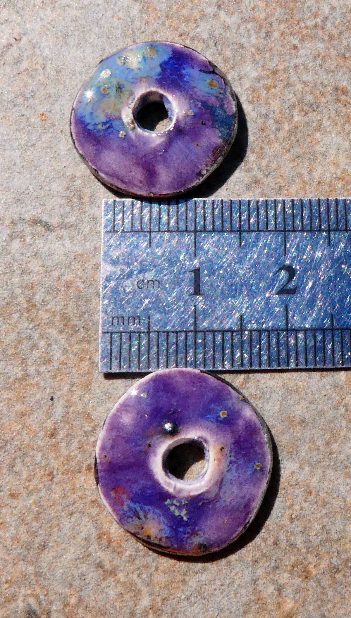 Ceramic Lustre Rimmed Discs - Cosmic Grape