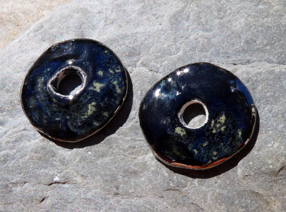 Ceramic Lustre Rimmed Discs - Constellation