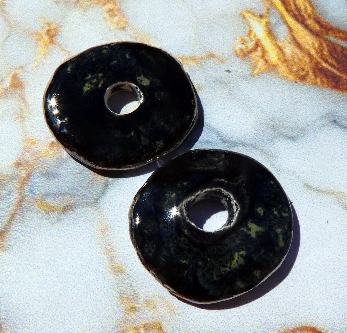 Ceramic Lustre Rimmed Discs - Constellation
