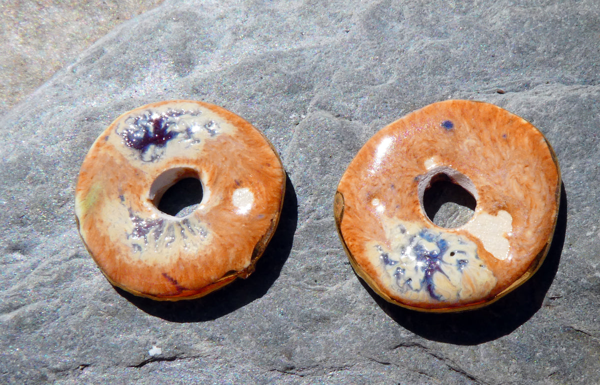 Ceramic Lustre Rimmed Discs - Tibet