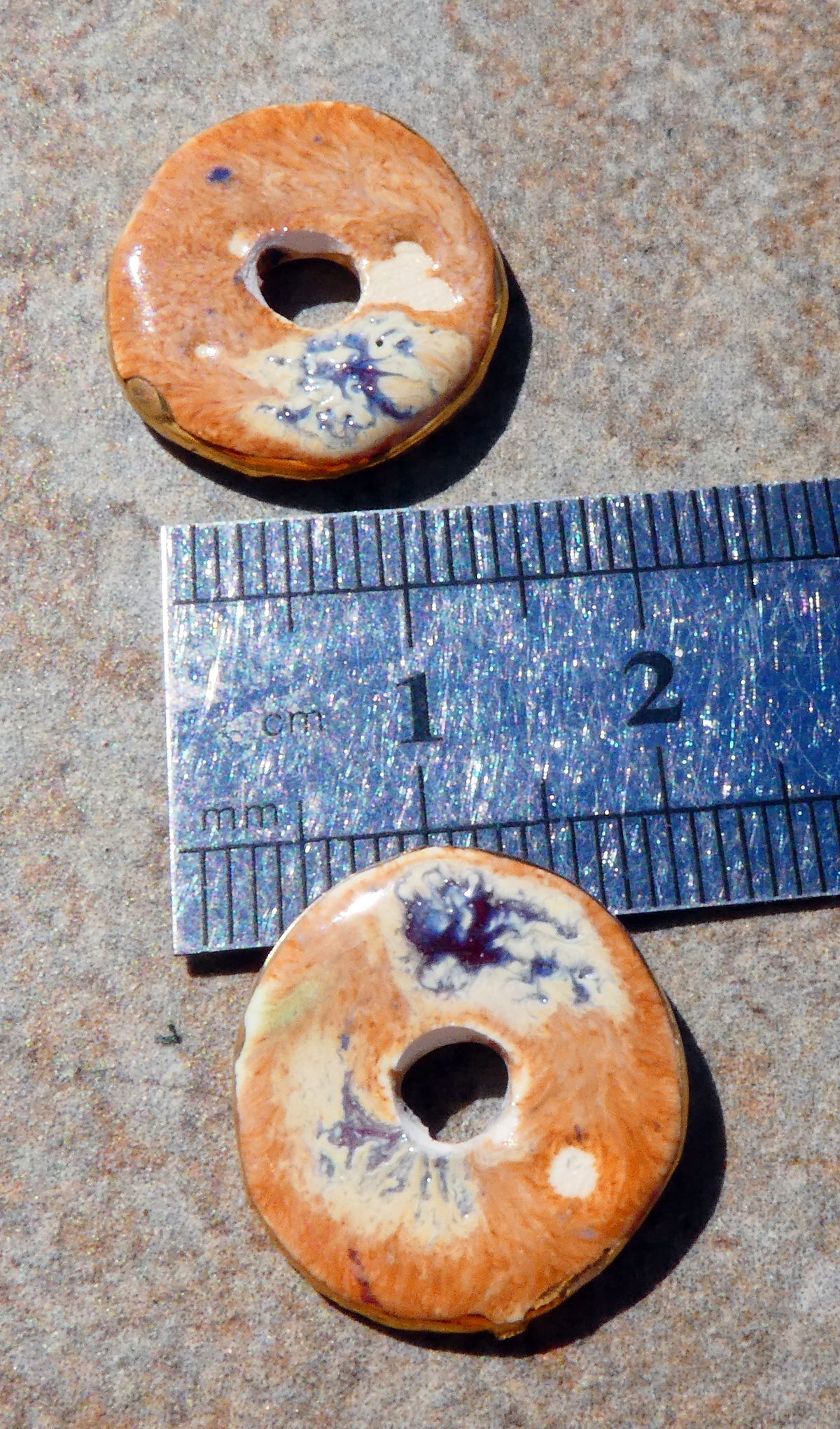 Ceramic Lustre Rimmed Discs - Tibet