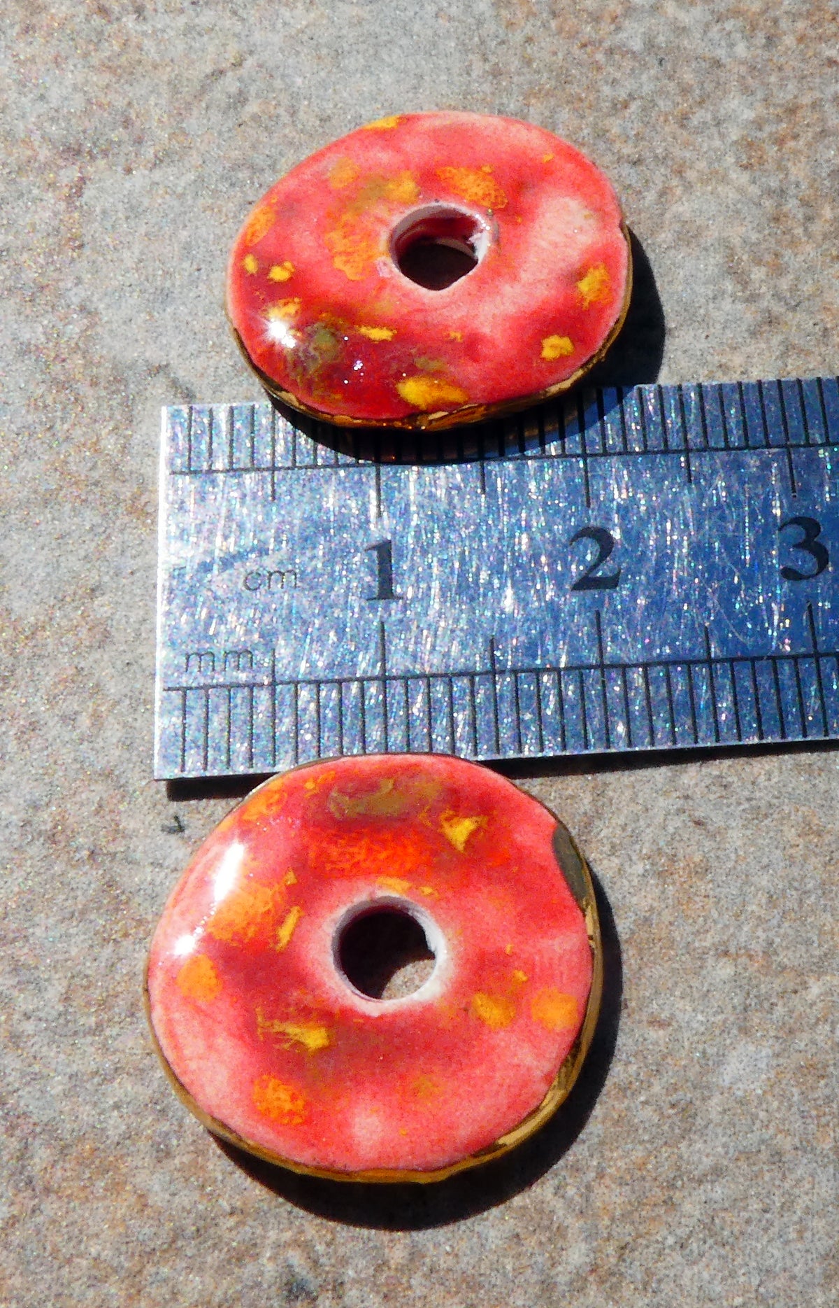 Ceramic Lustre Rimmed Discs - Firecracker