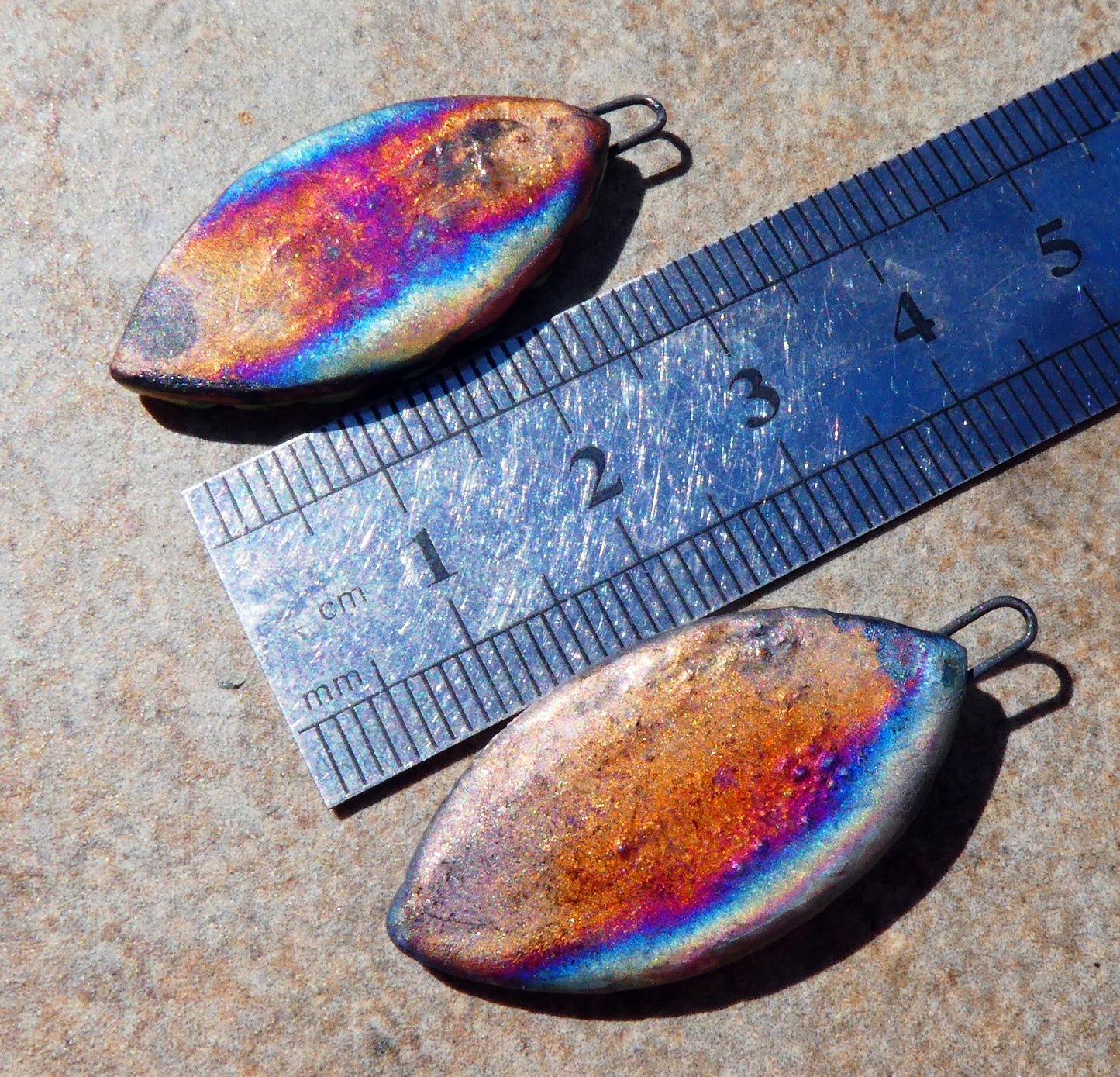 Ceramic Incised Earring Charms #2