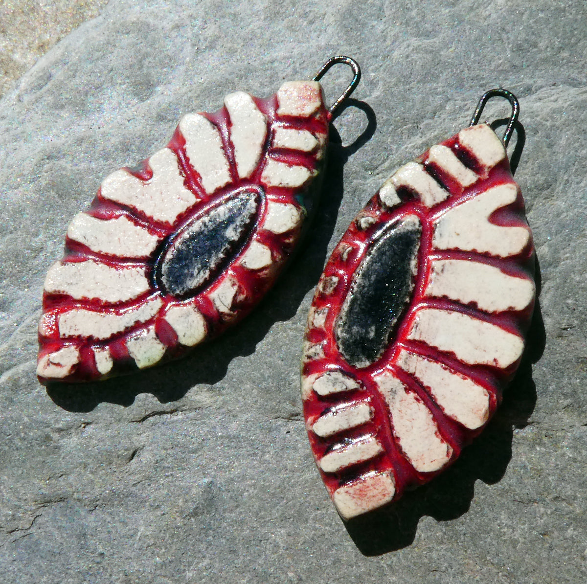 Ceramic Incised Earring Charms #5