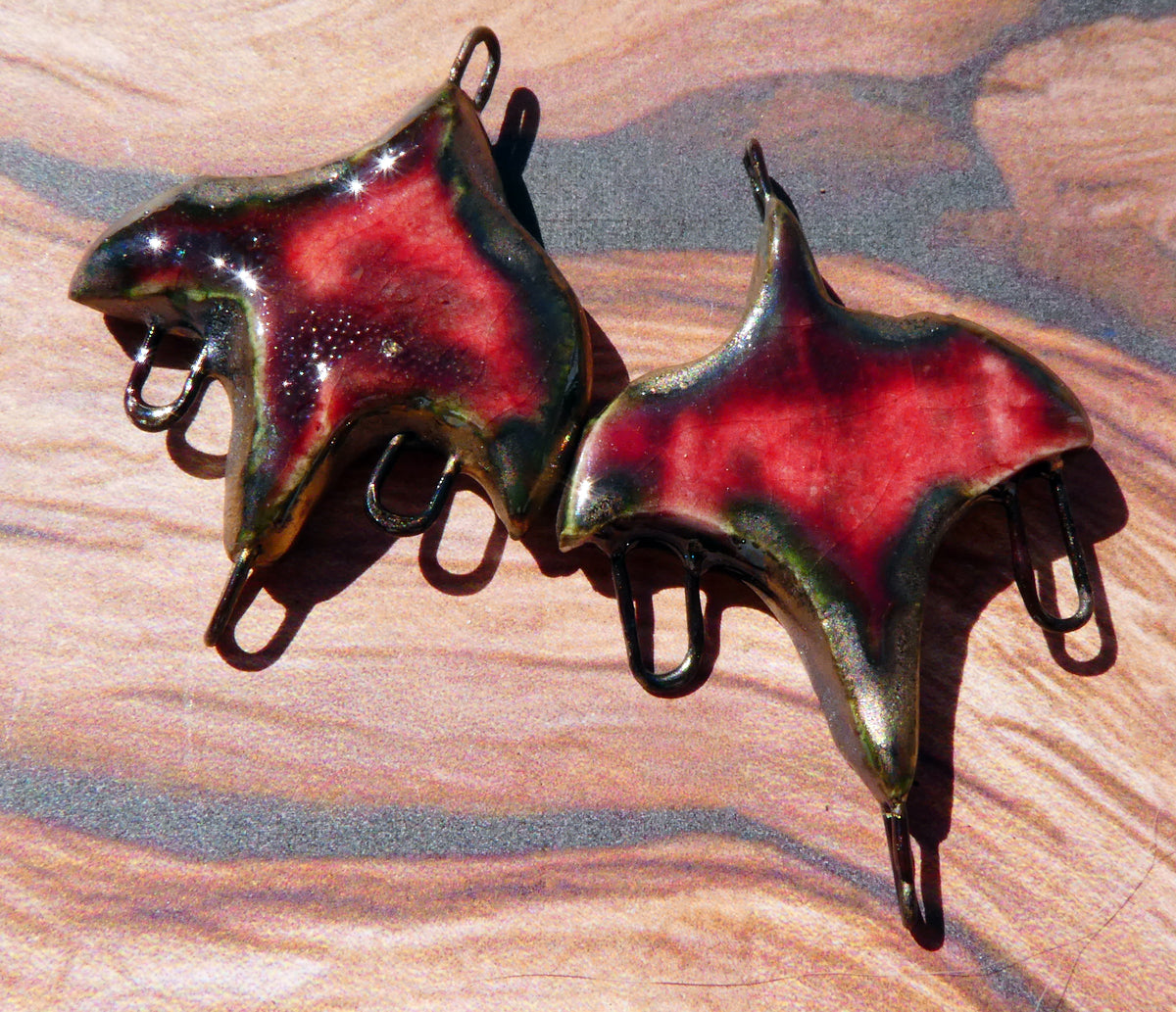 Ceramic Chunky Gothic Chandelier Connectors - Somerset Scarlet