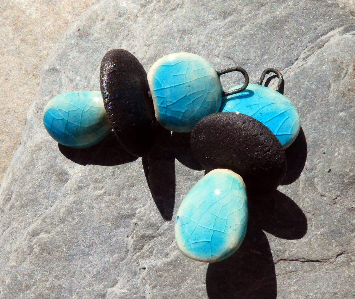 Ceramic Disc Stack Charms - Taunton Turquoise