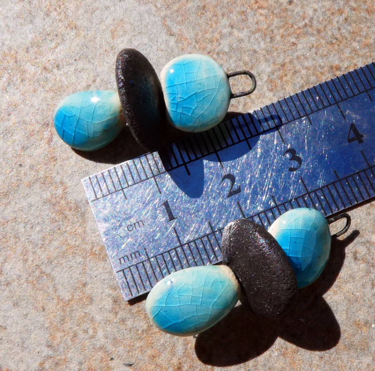 Ceramic Disc Stack Charms - Taunton Turquoise
