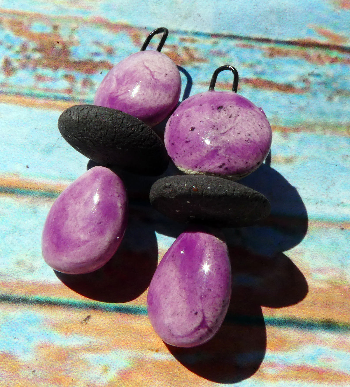 Ceramic Disc Stack Charms - Grapel