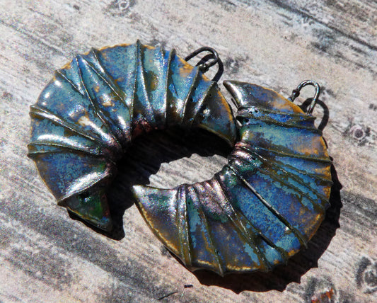 Ceramic Wire Wrapped Crescent Moon Charms -California