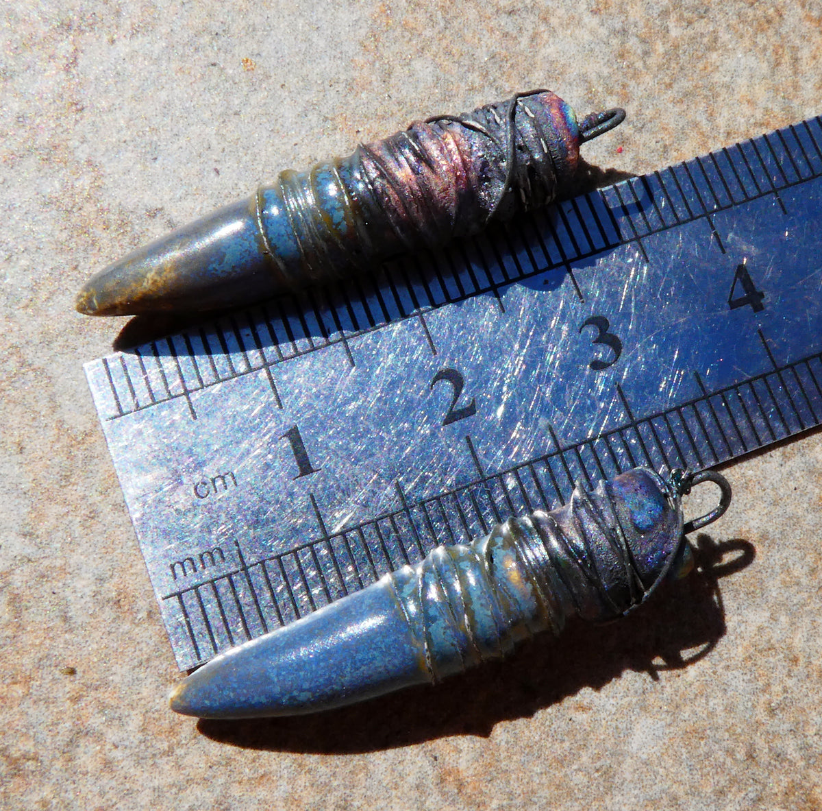Ceramic Wire Wrapped Pointy Stick Charms -California