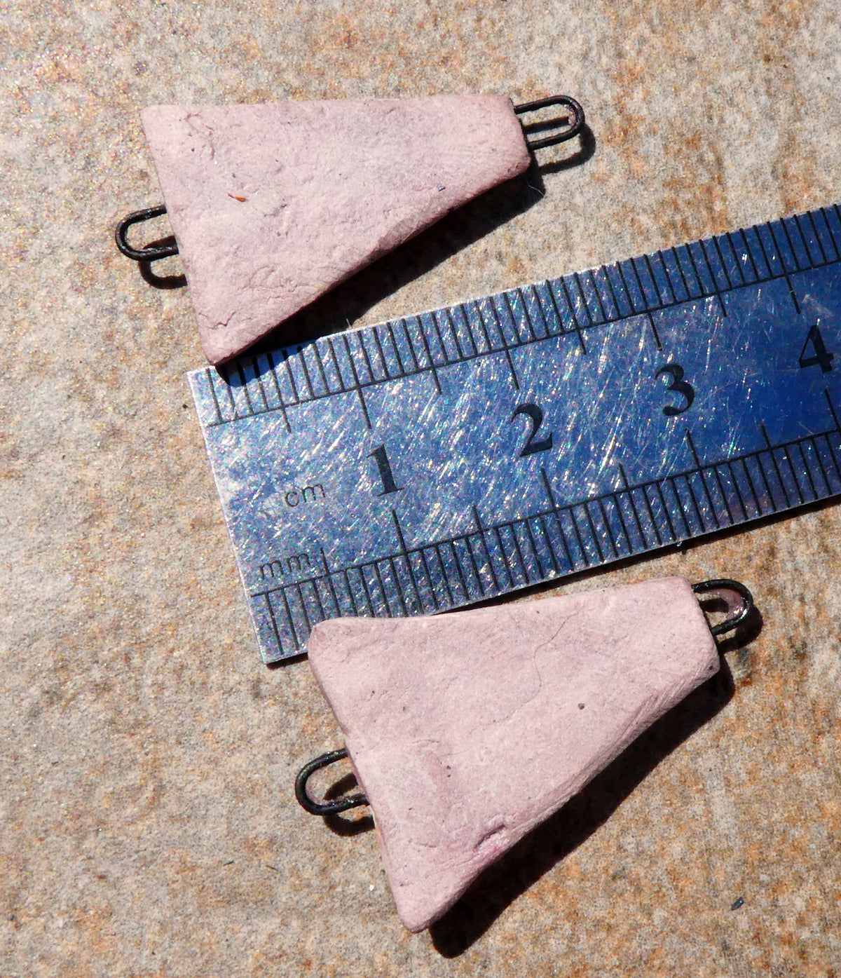 Ceramic Inky Wedge Earring Connectors #2