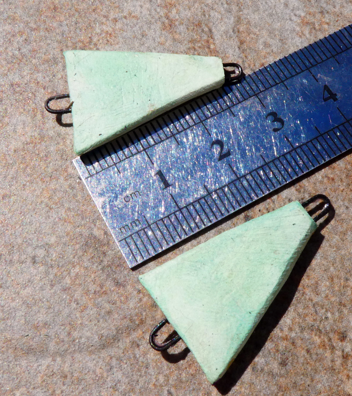 Ceramic Inky Wedge Earring Connectors #3