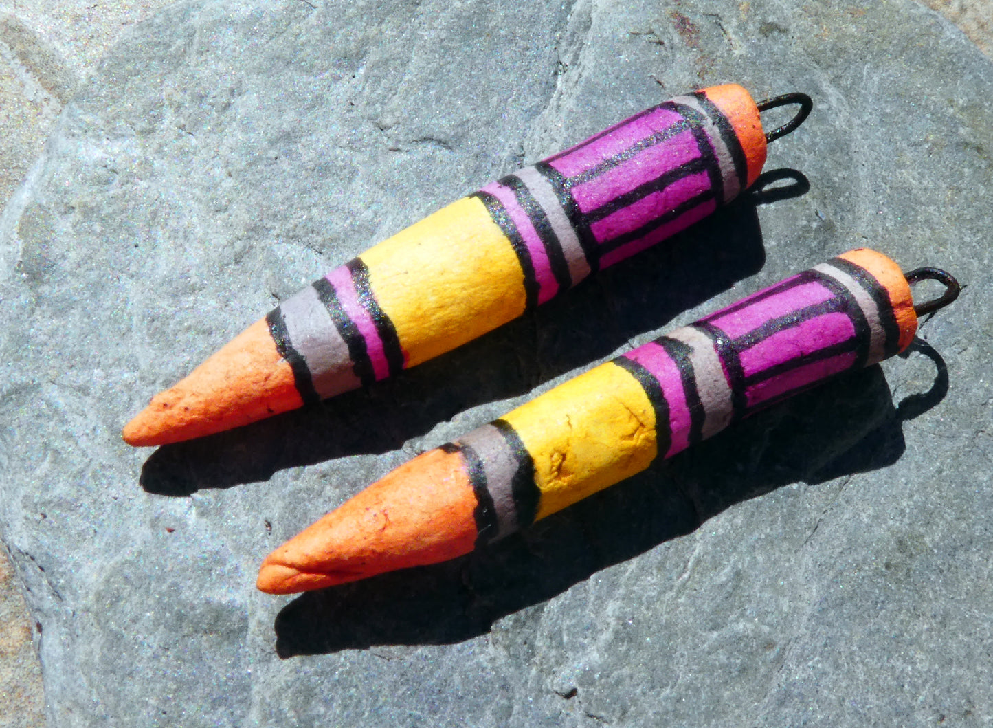 Ceramic Inky Pencil Earring Charms #4