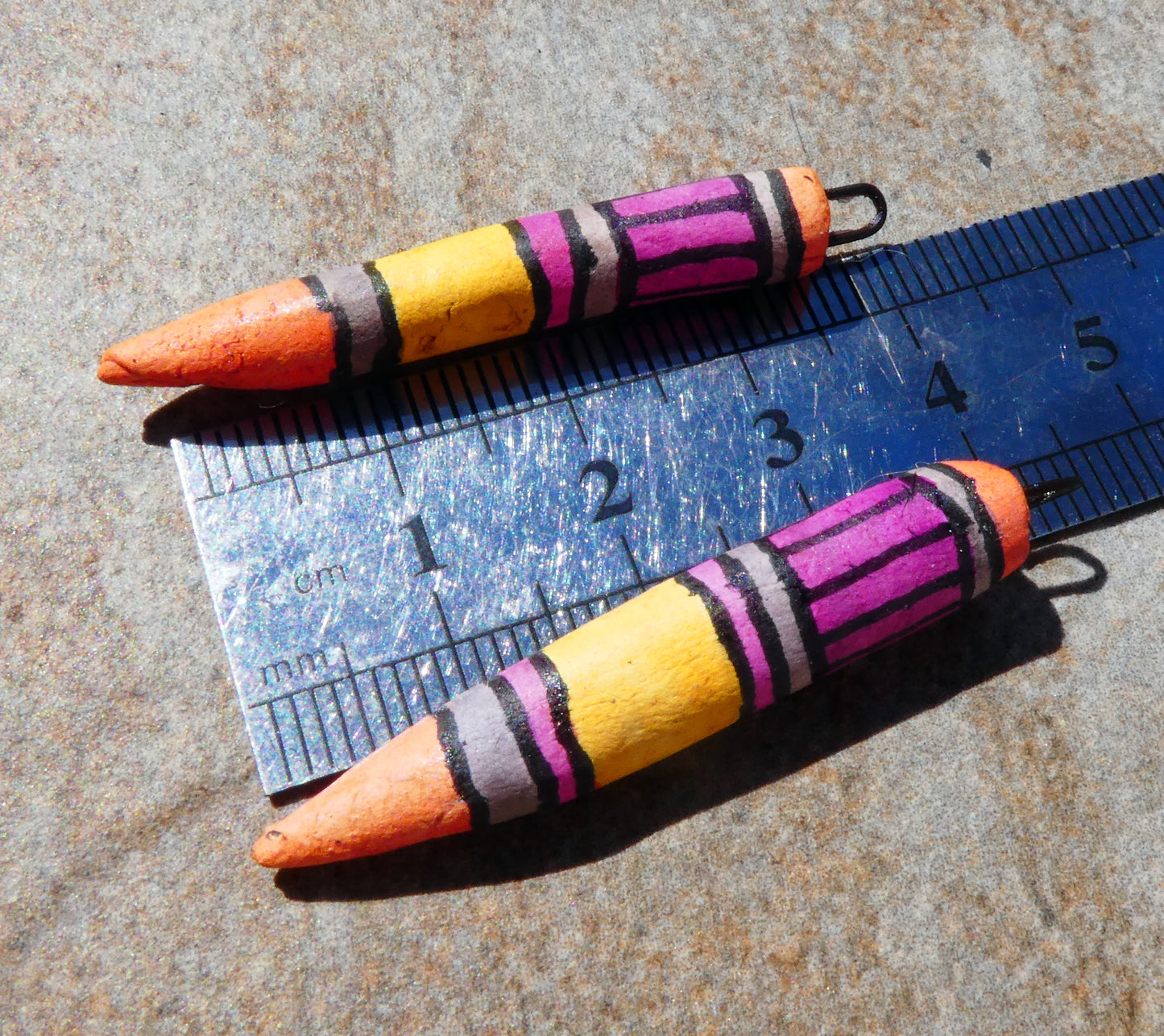 Ceramic Inky Pencil Earring Charms #4