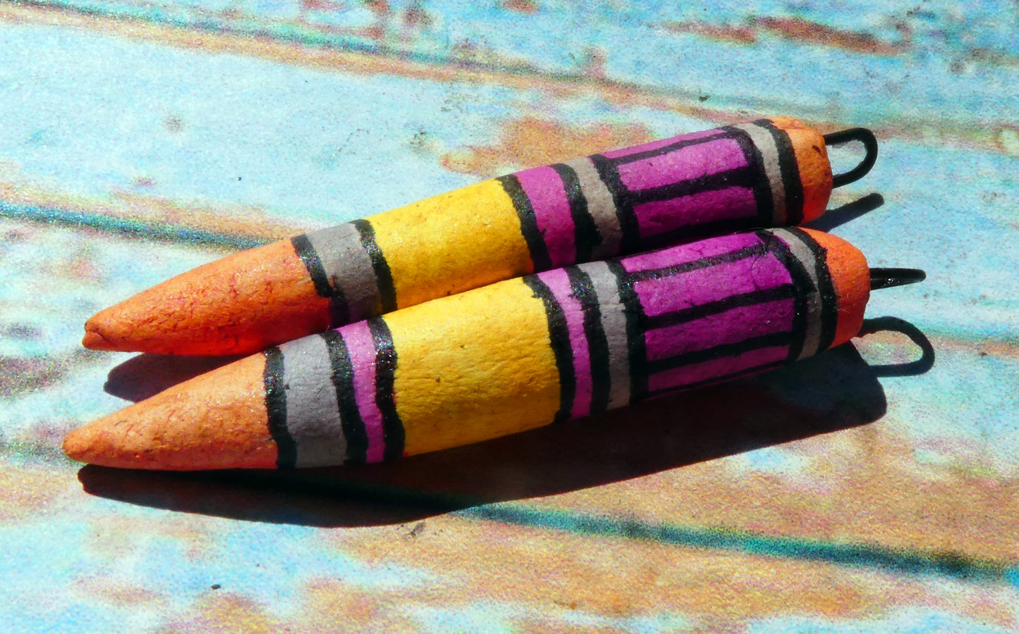 Ceramic Inky Pencil Earring Charms #4