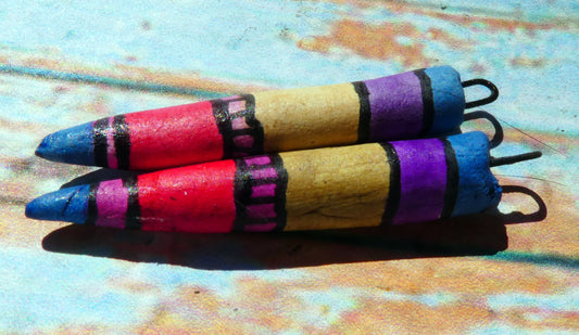Ceramic Inky Pencil Earring Charms #5