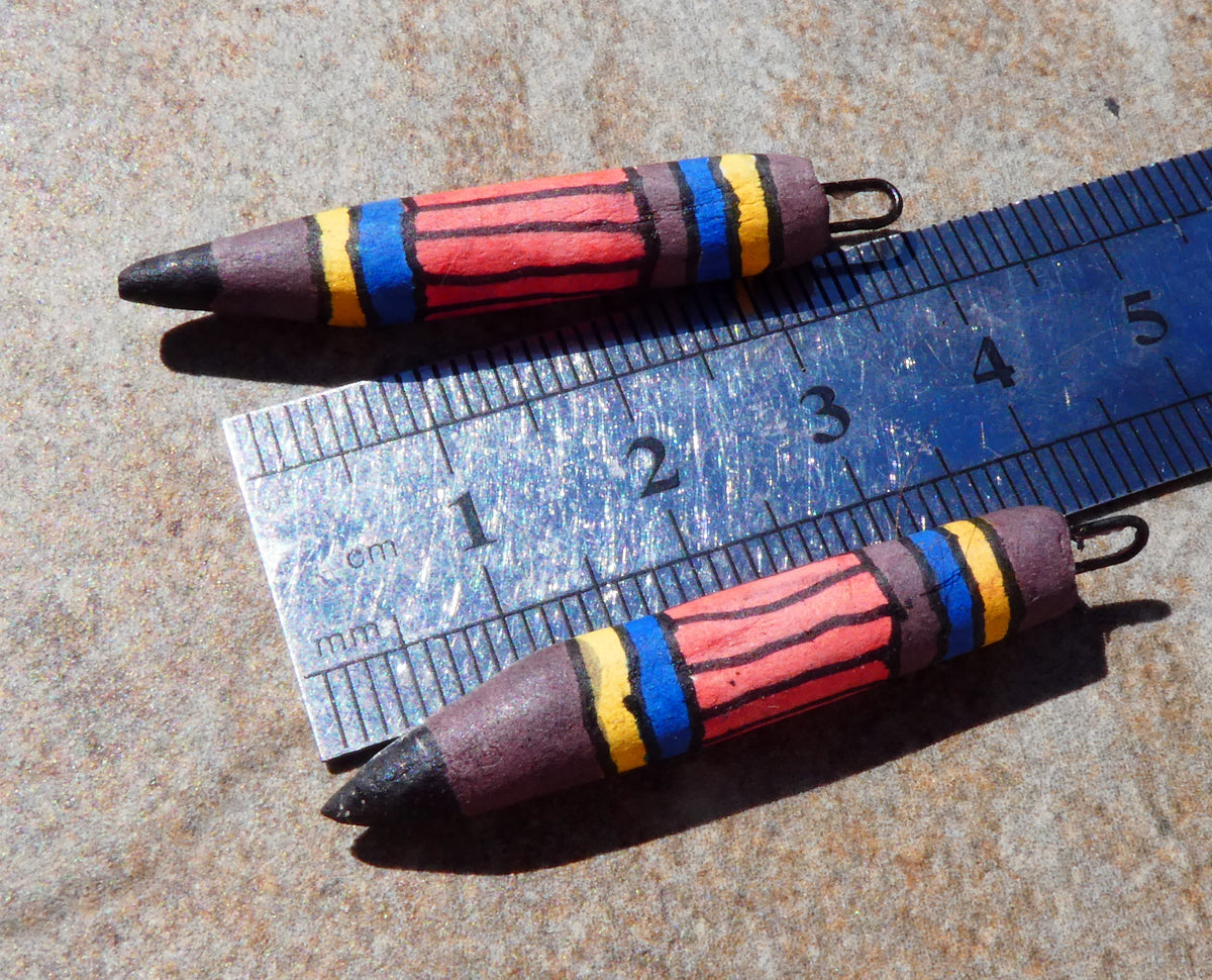 Ceramic Inky Pencil Earring Charms #8