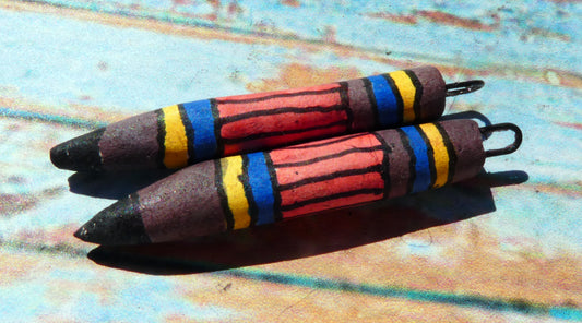 Ceramic Inky Pencil Earring Charms #8