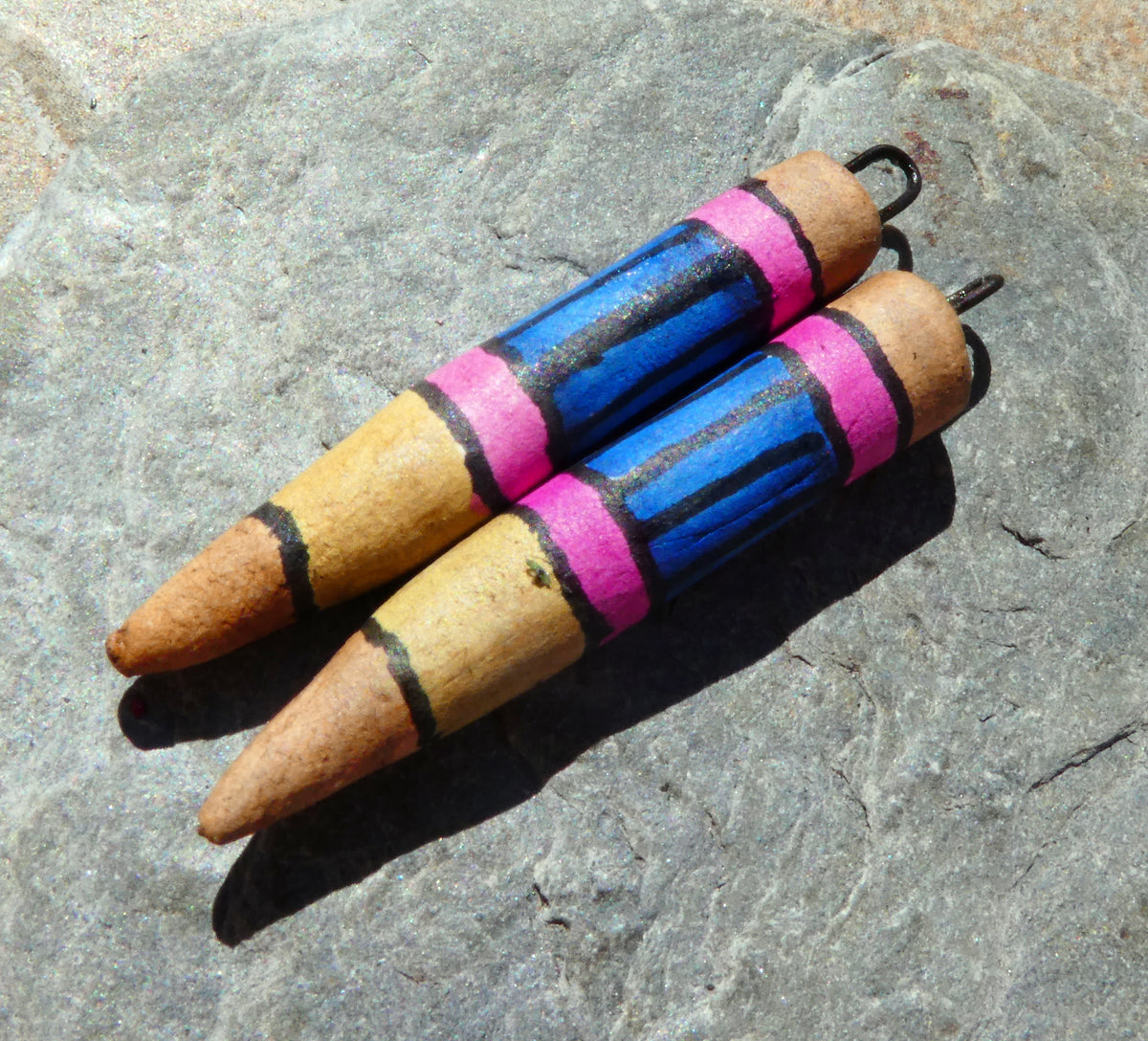 Ceramic Inky Pencil Earring Charms #9