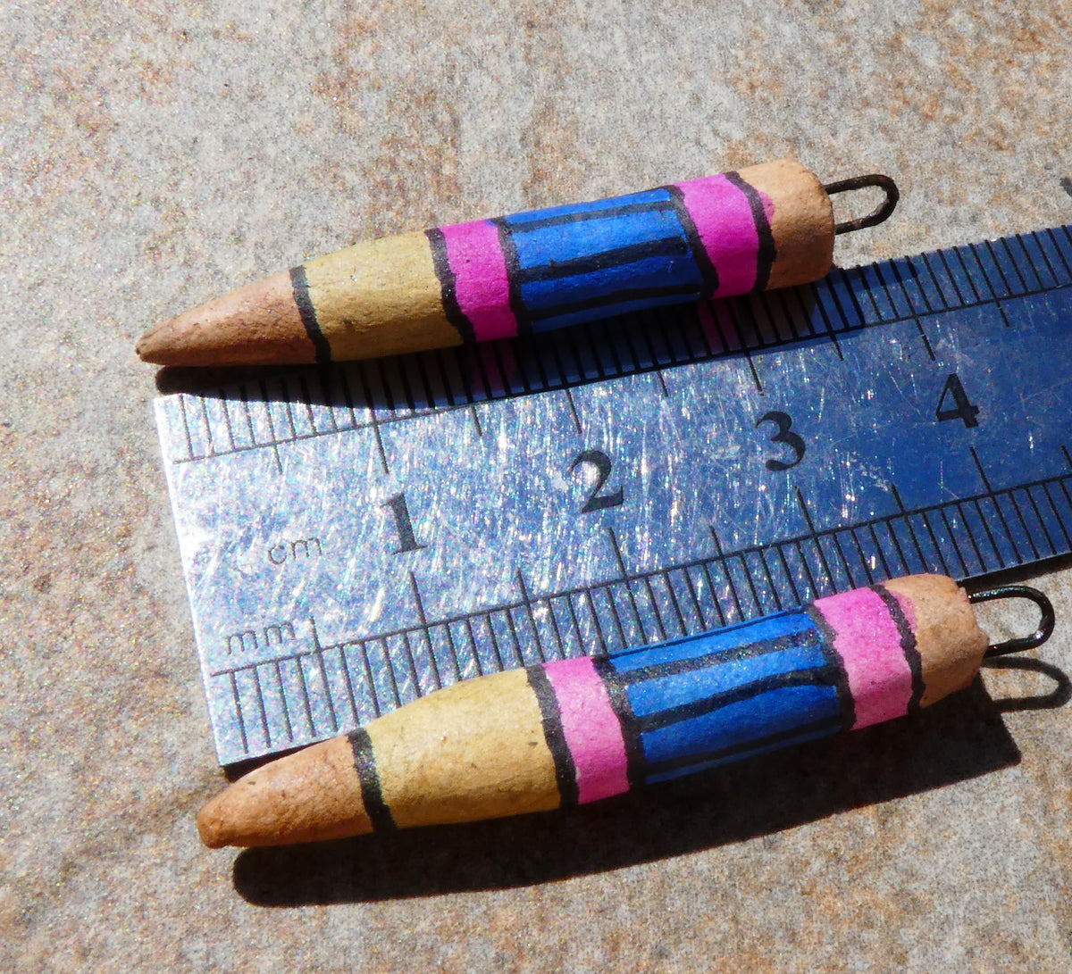 Ceramic Inky Pencil Earring Charms #9