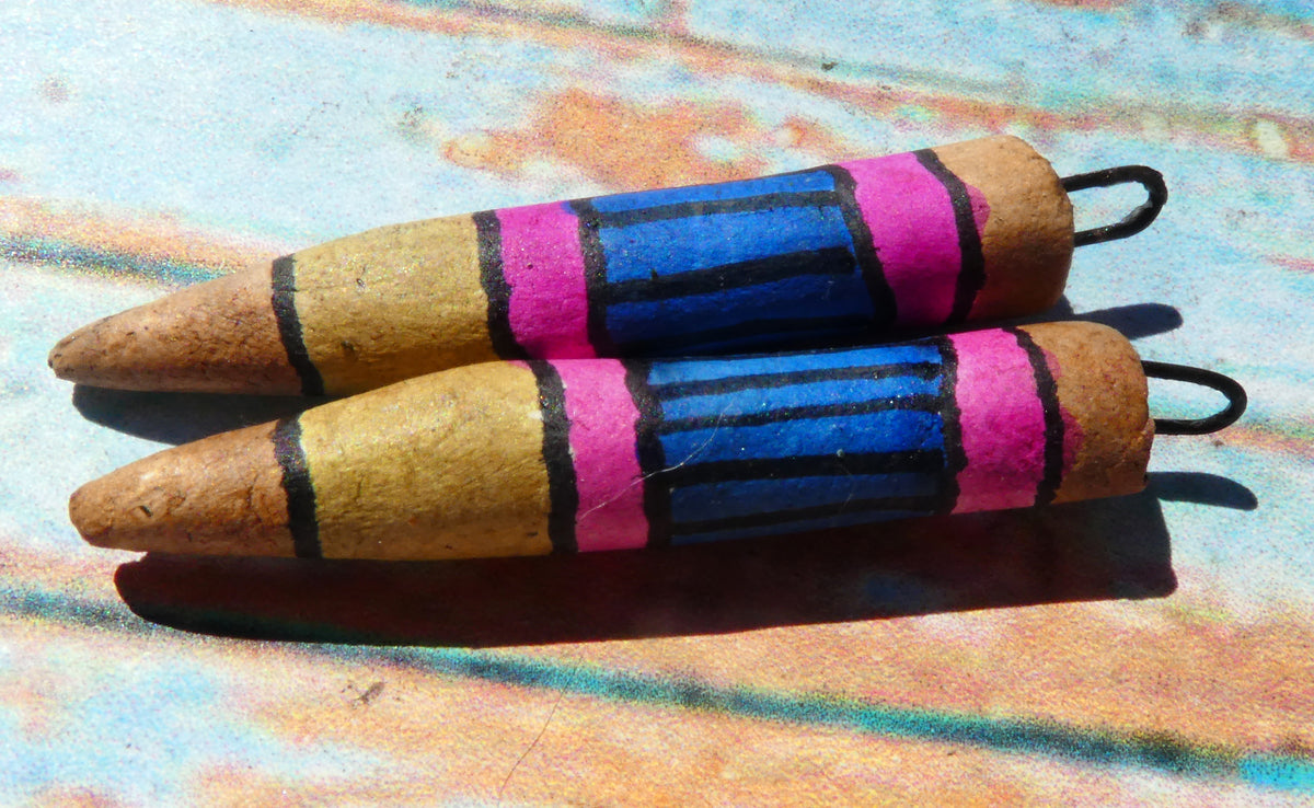 Ceramic Inky Pencil Earring Charms #9