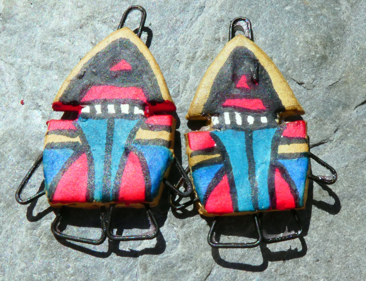 Ceramic Inka Chieftain Earring Connectors - #2