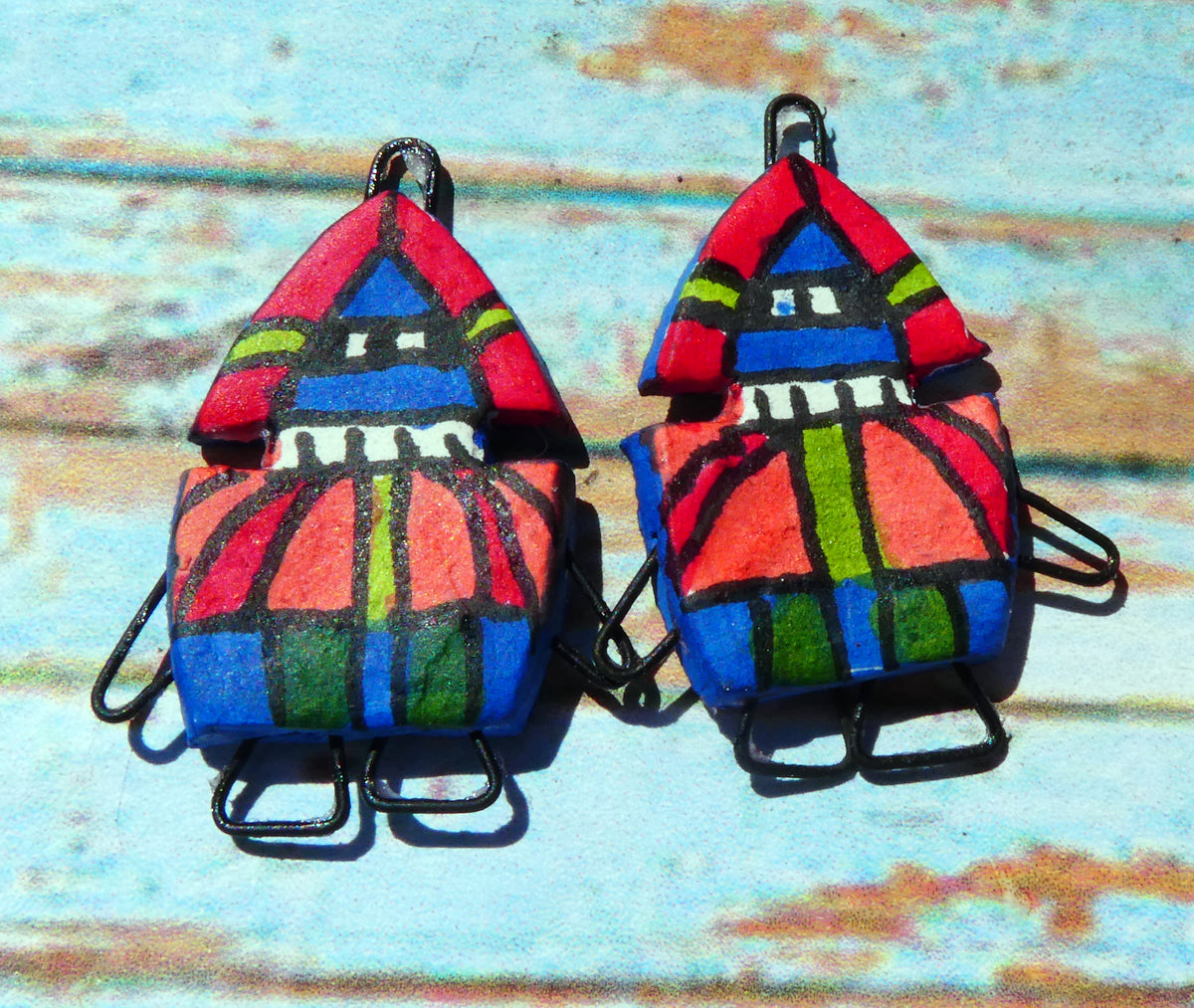 Ceramic Inka Chieftain Earring Connectors - #5
