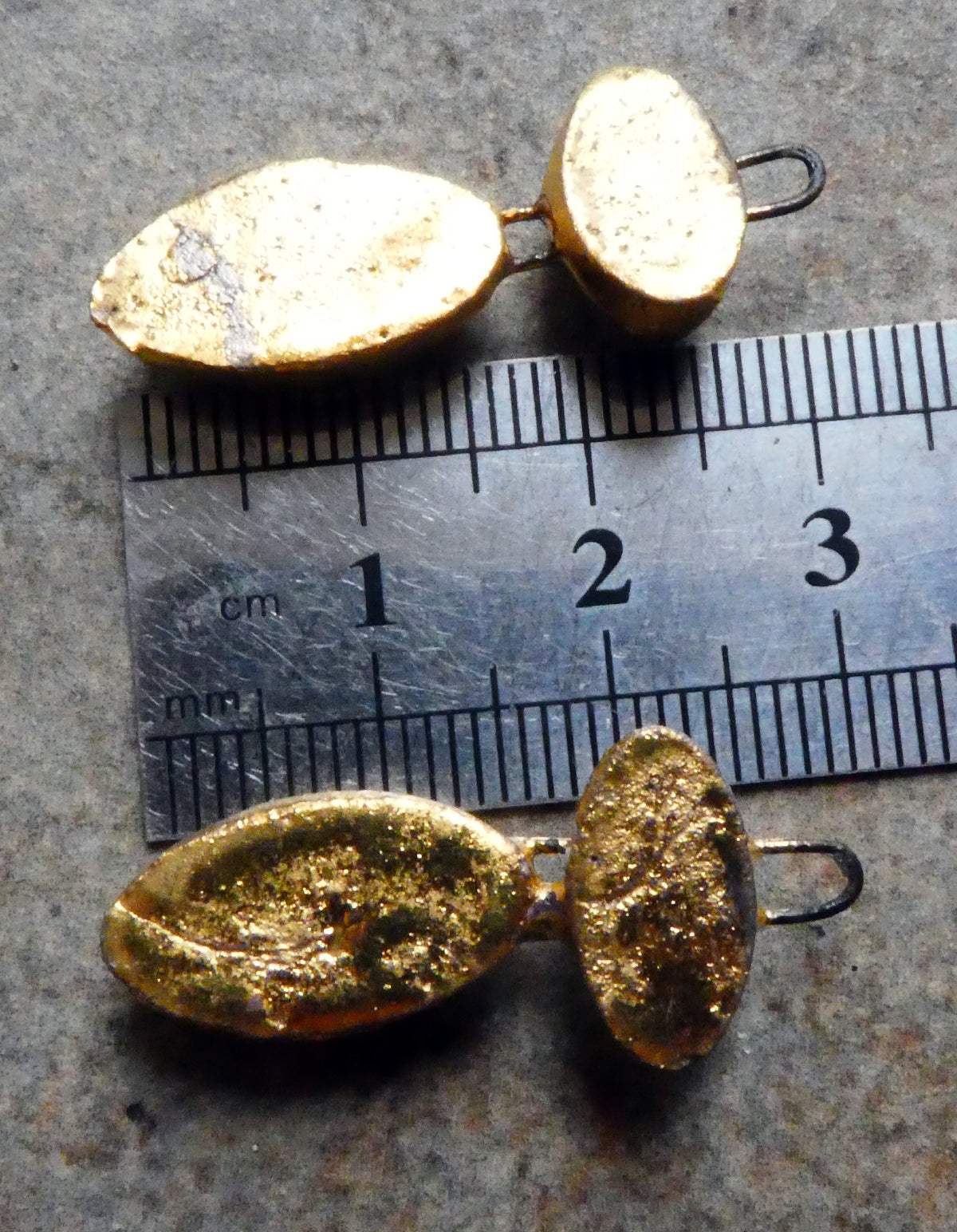 Ceramic Double Moulded Oval Charms -Gold and Platinum