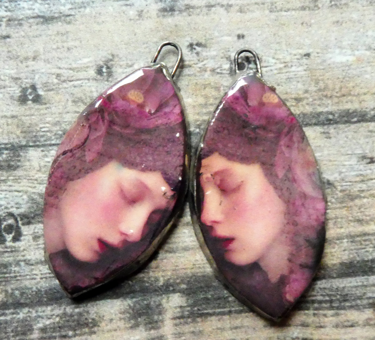 Ceramic Purple Goddess Decal Charms