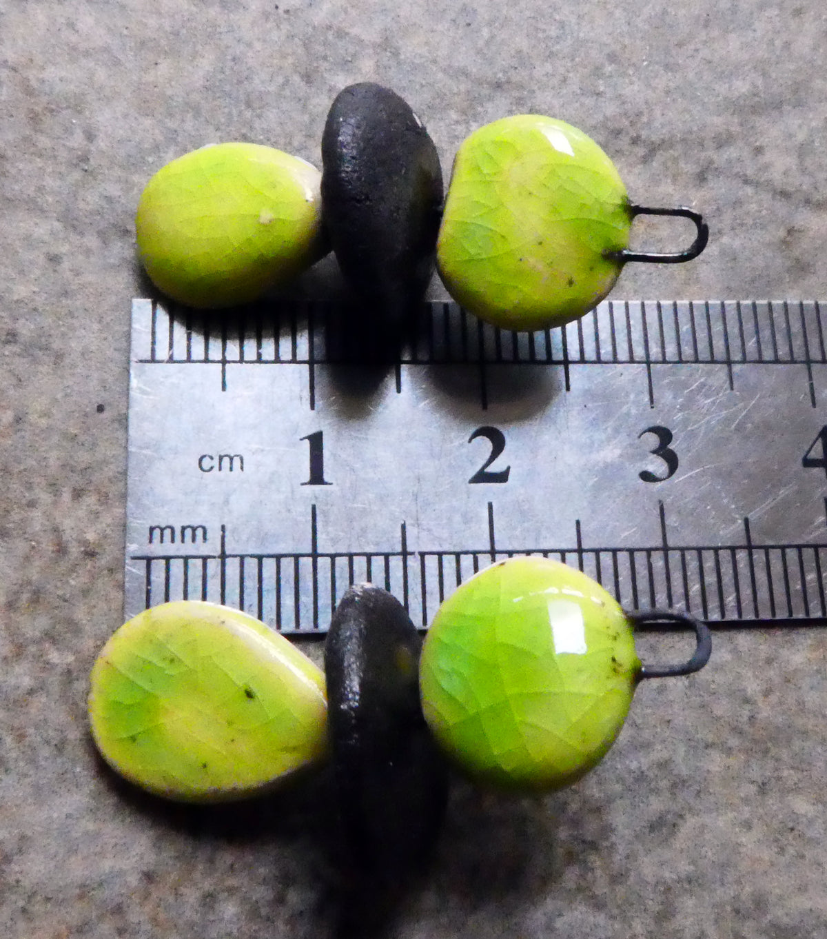Ceramic Disc Stack Charms - Lime