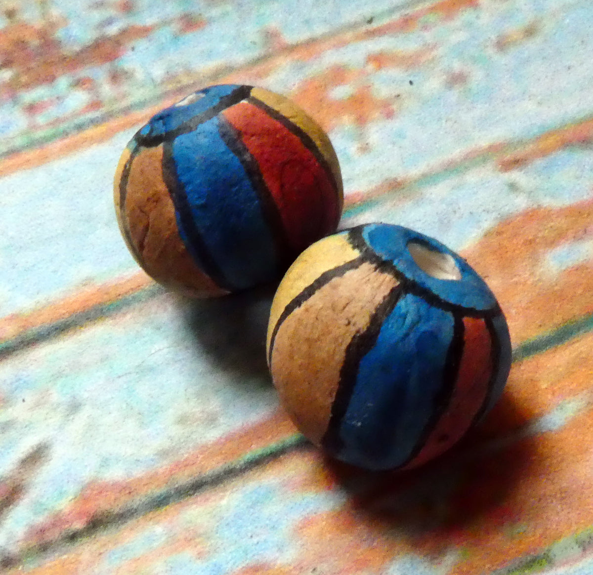Ceramic Inky Bead Earring Charms #5