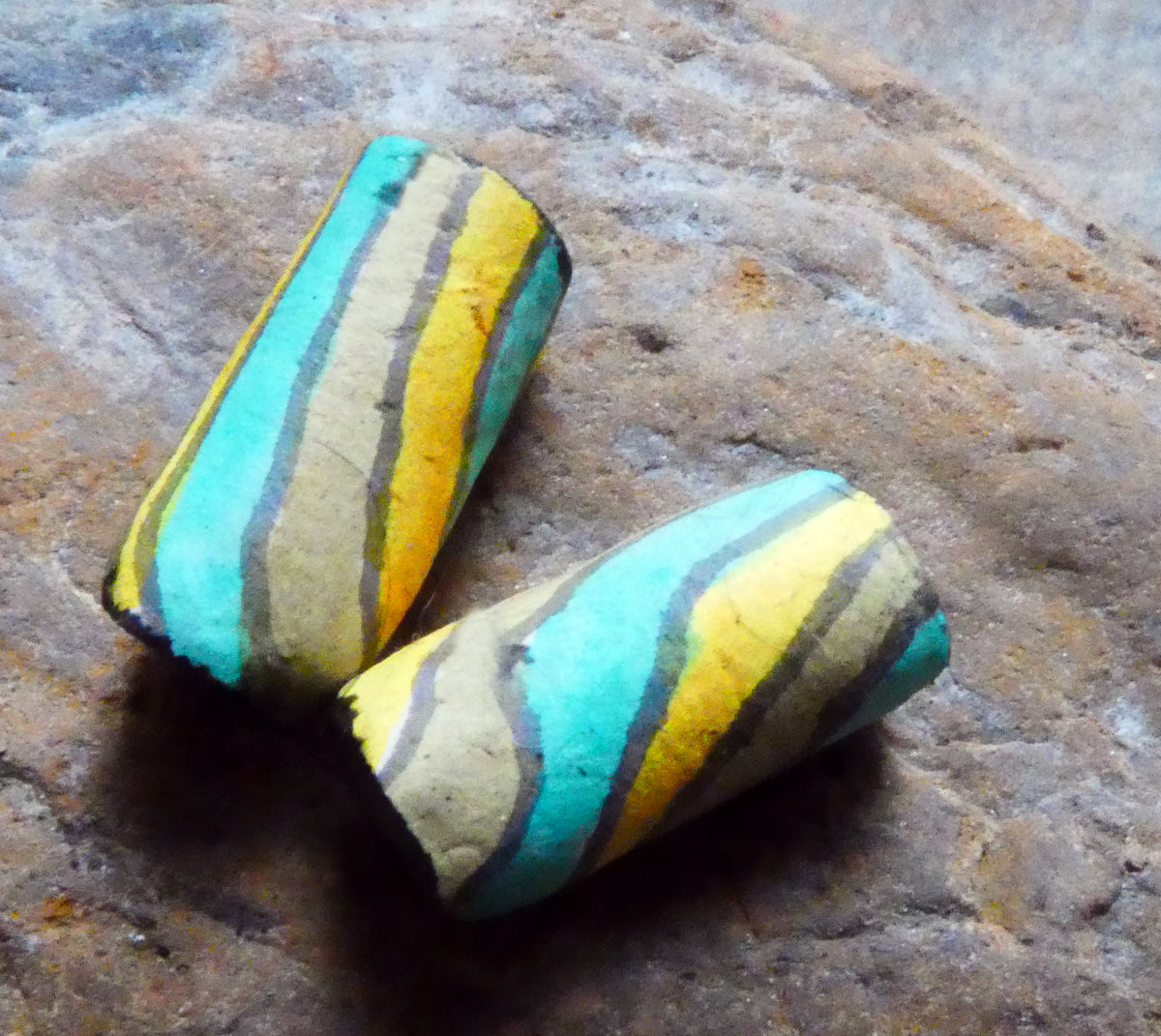 Ceramic Inky Tube Bead Earring Charms #1