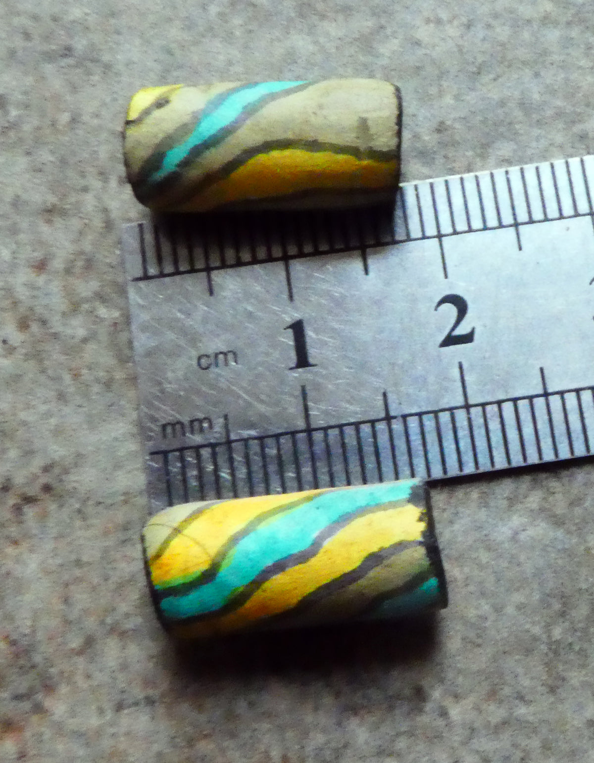 Ceramic Inky Tube Bead Earring Charms #1