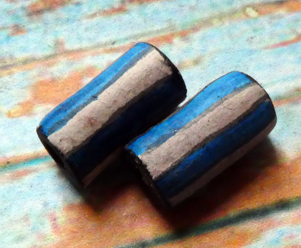 Ceramic Inky Tube Bead Earring Charms #2