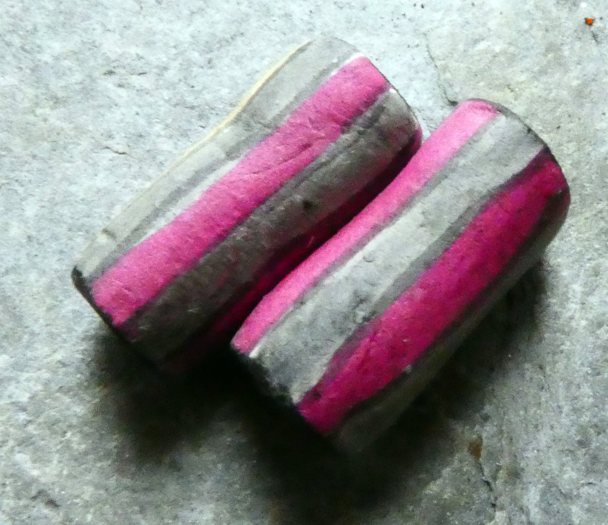 Ceramic Inky Tube Bead Earring Charms #3