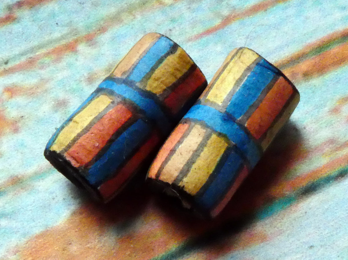 Ceramic Inky Tube Bead Earring Charms #4