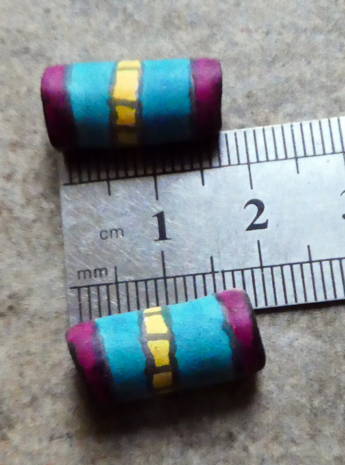 Ceramic Inky Tube Bead Earring Charms #5