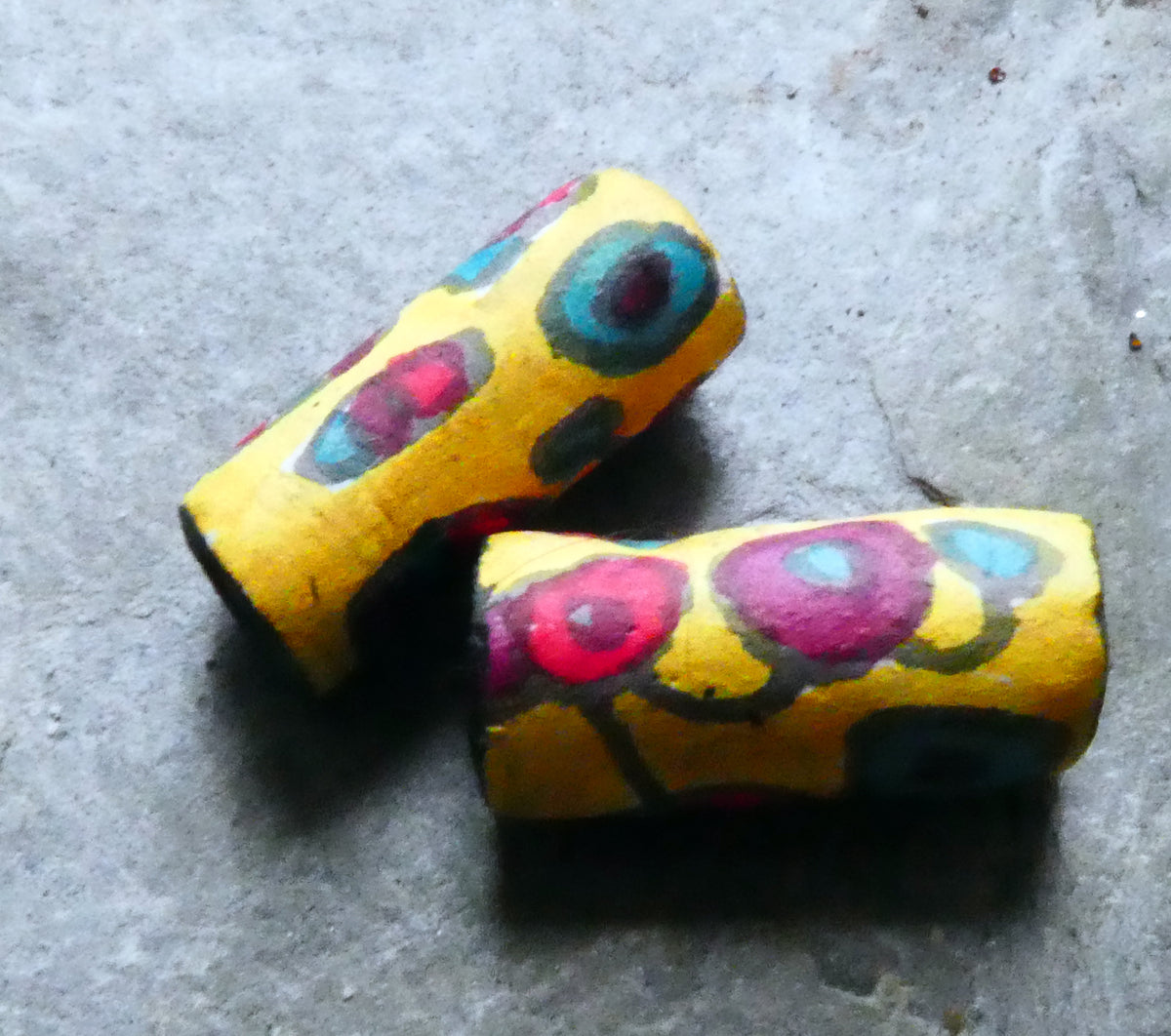 Ceramic Inky Tube Bead Earring Charms #8